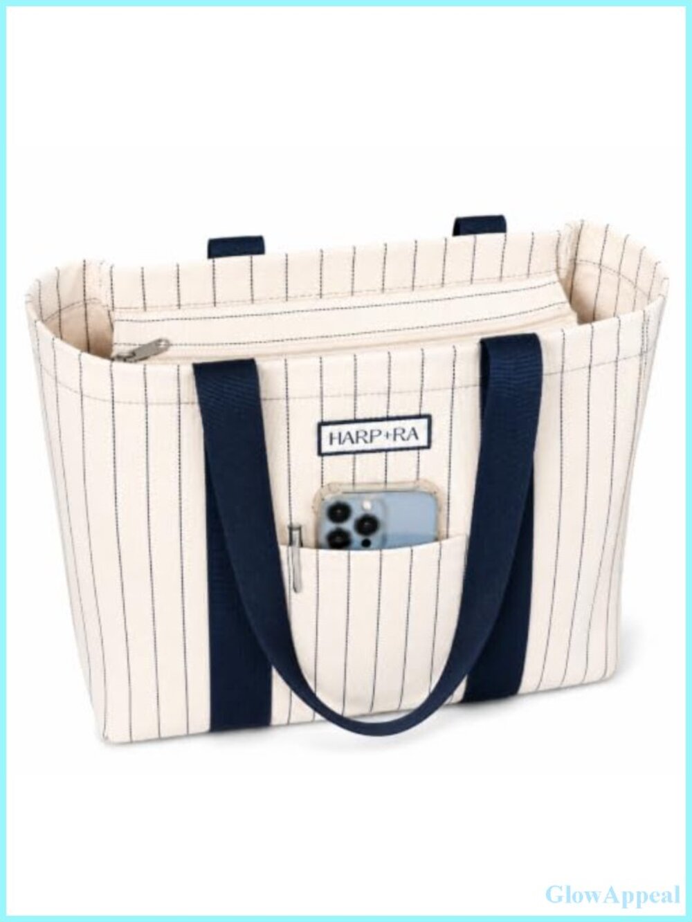 Canvas Tote Bag with Laptop Sleeve & Luggage Strap, Heavyweight Cotton, Travel